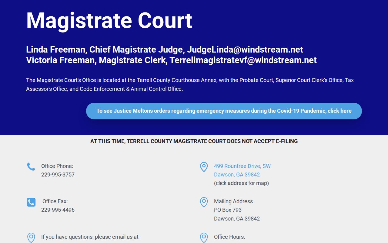 Terrell County municipal warrant Magistrate Court fallback