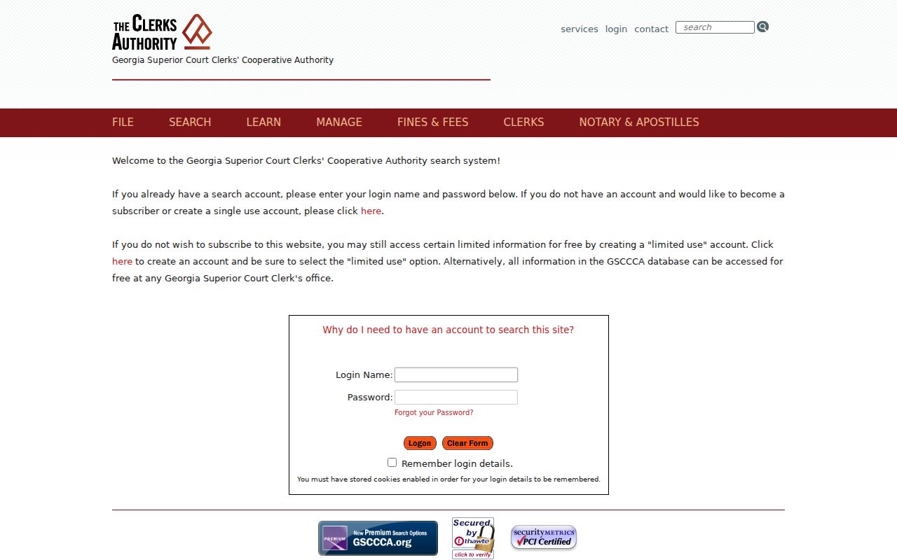 Terrell County active warrant records account screen