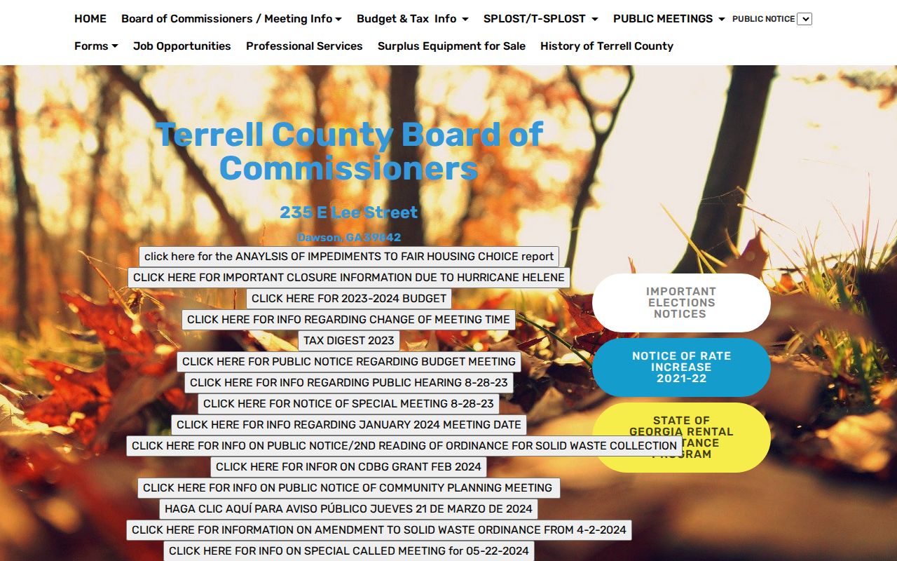Terrell County official quick-contact directory